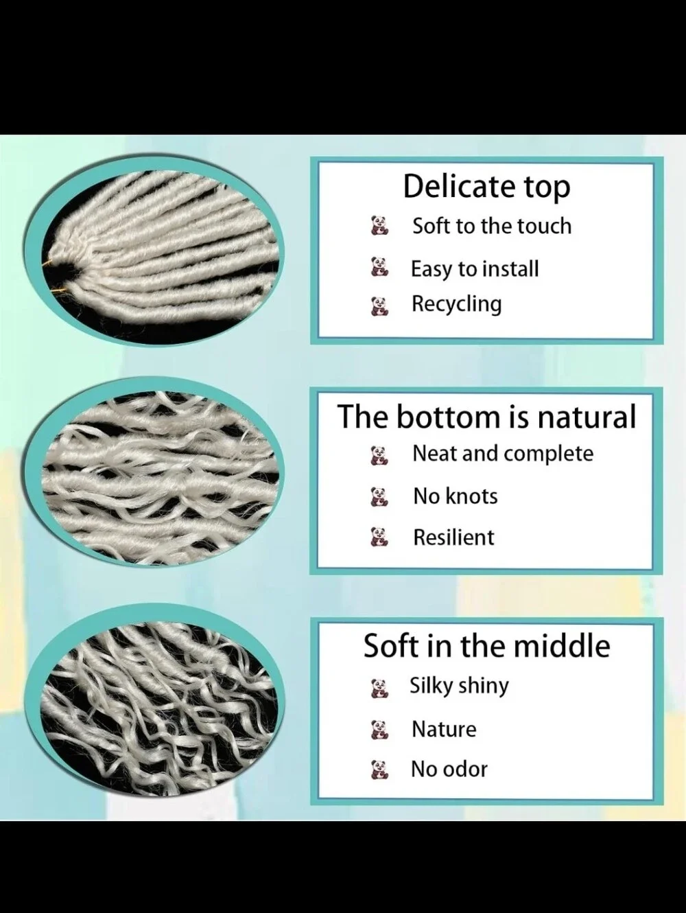 Silver White Goddess Locs Crochet Hair 7-Pack Pre Looped Braiding Hair 18in